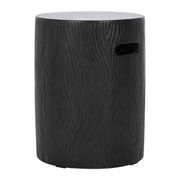 Trunk Indoor/Outdoor Modern Concrete Accent Table - Black