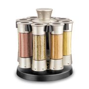 Elite Auto-Measure Spice Carousel Professional Series with 8 Spice Jars - Silver Satin