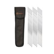 Stainless Steel Barbecue Paddle Skewers with Canvas Storage Bag - Set of 12, 12"