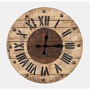 Solid Teak Clock - 24", Oak