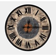 Distressed Solid Wood Clock - 24'', Distressed Gray/Brown