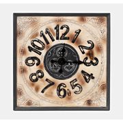 Jackson Weathered Number Aluminum Clock - 24'', Distressed Brown/Gray