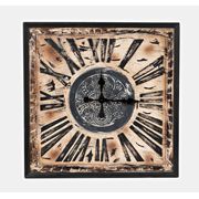 Jackson Weathered Roman Aluminum Clock - 24'', Cream/Distressed Aluminum