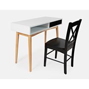 EZ-Style Desk and X-Back Chair 2-Piece Set - Natural/Black