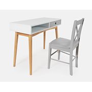 EZ-Style Desk and X-Back Chair 2-Piece Set - Natural/Gray
