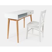 EZ-Style Desk and X-Back Chair 2-Piece Set - Natural/White