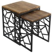 Keeshaun 2-Piece Solid Wood Frame Nesting Tables