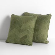 Square Suede Pillow Cover and Insert - Set of 2, Montana Peridot