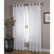 Tahlia Solid Color Semi-Sheer Grommet Curtains - Set of 2, White
