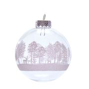 Tree Glass Ball Ornament - Set of 6, Silver/Clear