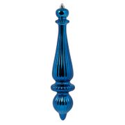 Shiny Drilled Finial Ornament - Set of 2, Midnight Blue