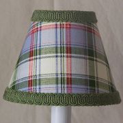 Mad for Plaid 4" Fabric Empire Candelabra Shade - Beige/Green