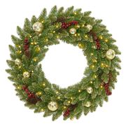 Dunhill Fir Lighted Wreath - 24"