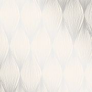 Shorewood 33' x 20.5" Linear Ogee Wallpaper Roll - 56' Sq Ft, Silver
