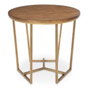 Gerardo Round Wood and Metal End Table