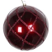 Net Ball Ornament - Set of 2, Burgandy