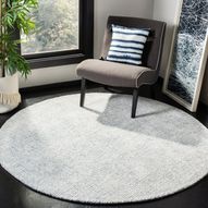 Rowe Hand-Tufted Area Rug - 6' Round, Ivory/Blue