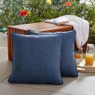 Penitas Outdoor Square Pillow Cover/Insert - 16", Set of 2, Blue