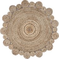 Bleached and Natural Spiral Boutique Jute Rug - 6' Round