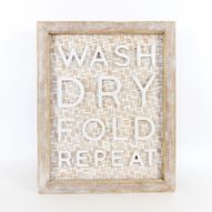 Bamboo Wood Framed "Wash/Dry" Wall Sign