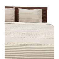 3-Piece Textured Stripe Comforter Set - Twin, Beige/Brown
