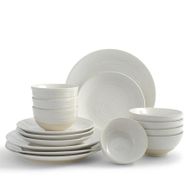 Siterra 16-Piece Stoneware Dinnerware Set - Rustic White