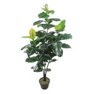 51" Potted Green And Red Artificial Rubber Inspired Plant