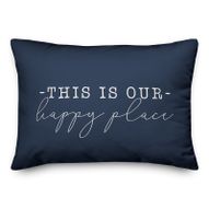 Cogswell This is Our Happy Place Indoor/Outdoor Lumbar Pillow - Navy