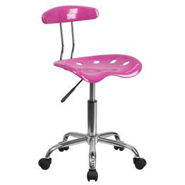 Vibrant Swivel Task Office Chair with Tractor Seat - Candy Heart/Chrome