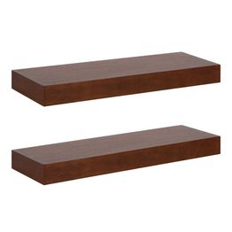 Havlock 24" Wood Shelf - Set of 2, Walnut Brown