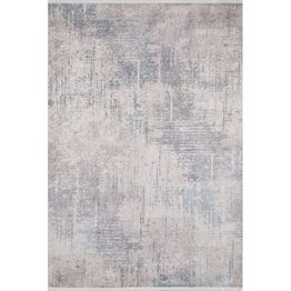 Burden Mink Abstract Cotton Polyester Digital Print Area Rug - 5'11" x 9'2", Blue