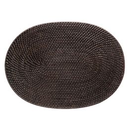 Oval Rattan Placemat - Set of 2, Espresso