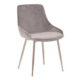 Heidi Velvet Dining Accent Chair - Gray/Chrome