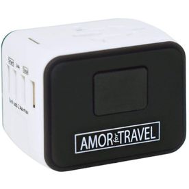 Amor For Travel Industro Travel Adapter - White/Black