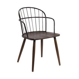 Bradley Steel Framed Side Chair - Walnut/Black