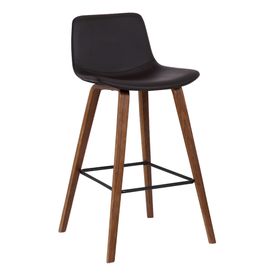 Maddie Faux Leather 26" Counter Stool - Black/Walnut
