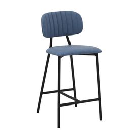 Rococo Faux Leather 26" Counter Stool - Blue
