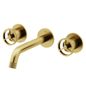 VIGO CASS TWO-HANDLE WALL MOUNT BATHROOM FAUCET IN MATTE BRUSHED GOLD