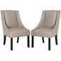 Morris Oyster & Espresso Sloping Arm Dining Chair with Nailhead Detail - Set of 2